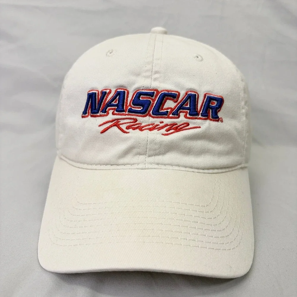 NASCAR Hat Racing Vintage Unisex OSFM Cream Embroidered Strapback Cap